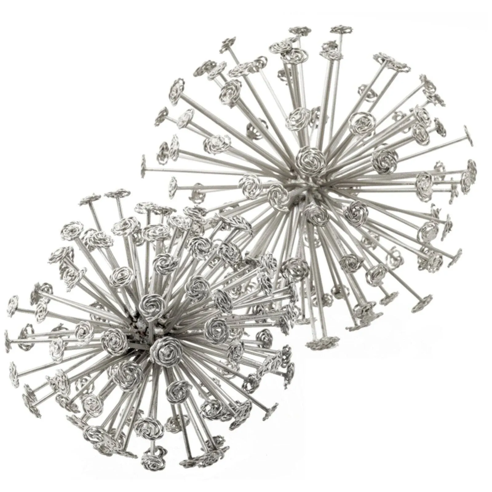 Starburst Silver Spheres, 2-Piece Set - Midcentury - Decorative Objects And Figurines - by Modern Day Accents | Houzz