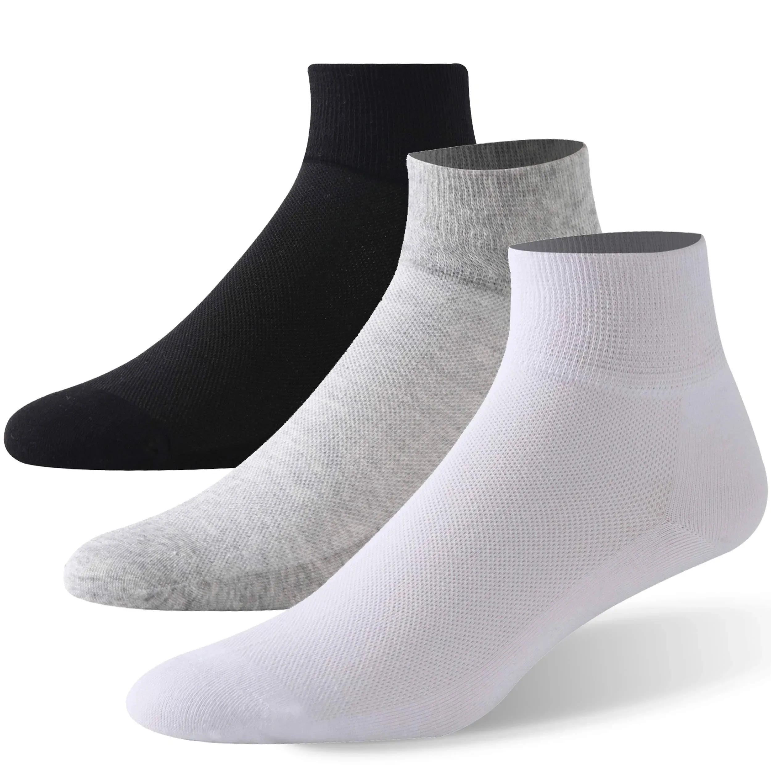 Forcool Non Binding Loose Top Seamless Ankle Low Cut Cotton Diabetic Socks for Men and Women, M/L/XL, 3/6 Pairs