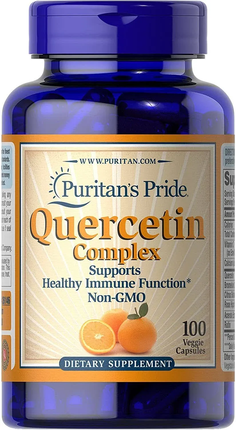 Puritans Pride Quercetin Complex with Vitamin C, Supports Upper Respiratory Health*, 100 Ct - vitamenstore.com