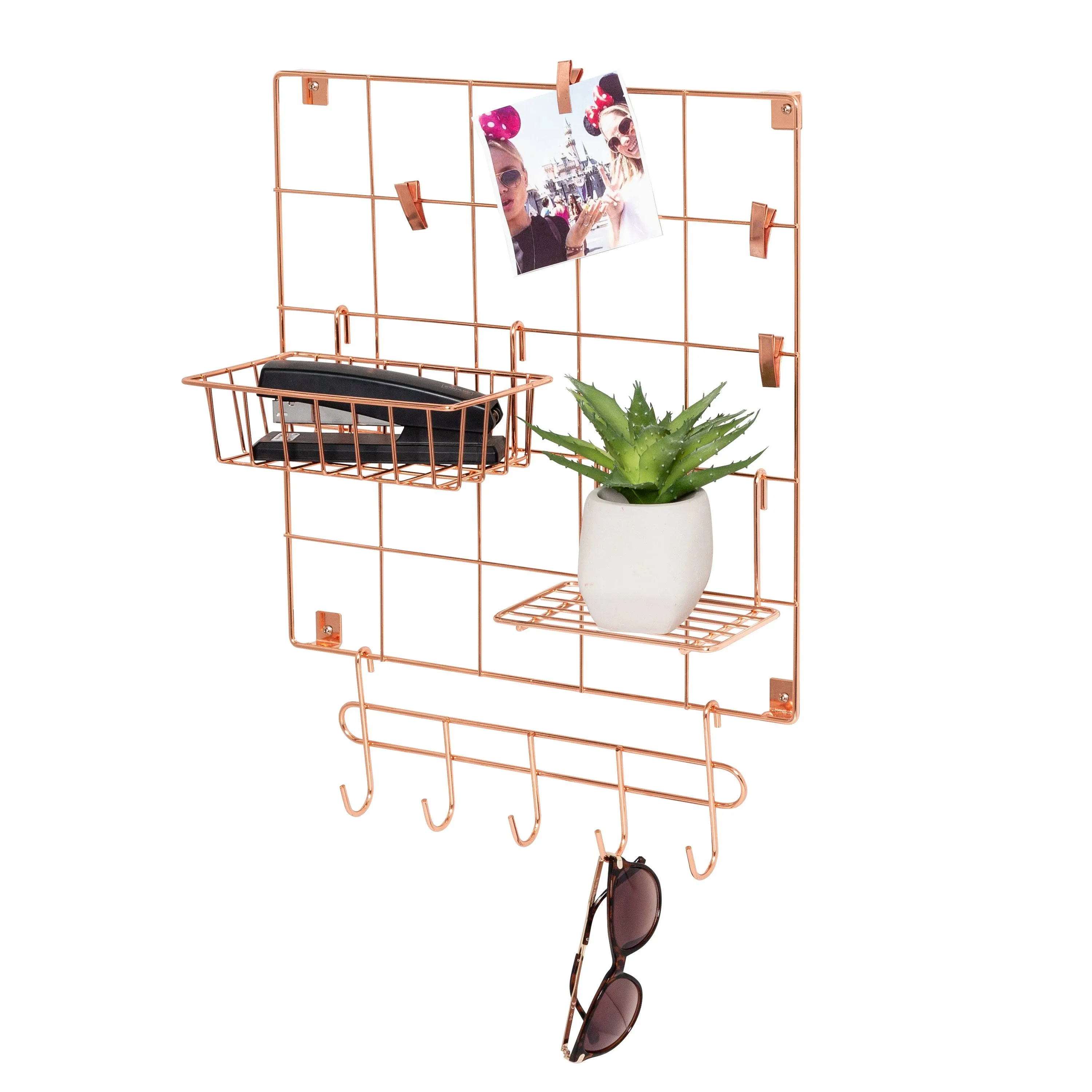 Honey-Can-Do 8-Piece Copper Wire Wall Grid