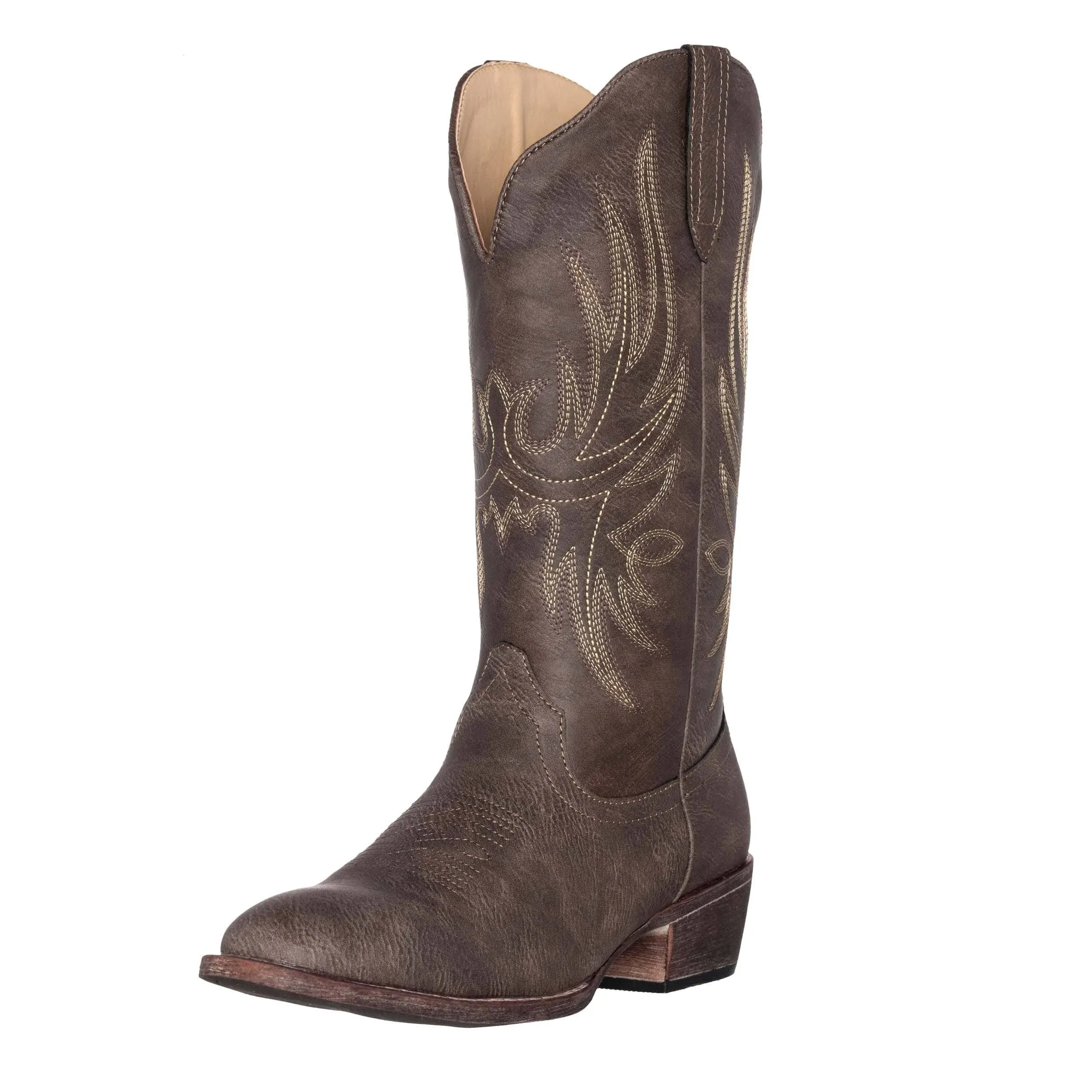 Silver Canyon Womens Western Cowgirl Cowboy Boot Cimmaron Round Toe 10.5 - Brown