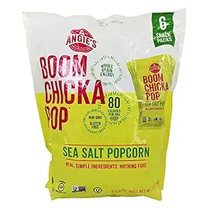 "Angie's Kettle Corn Popcorn, Boomchickapop, Sea Salt 6/.6 oz, Pack of 4"