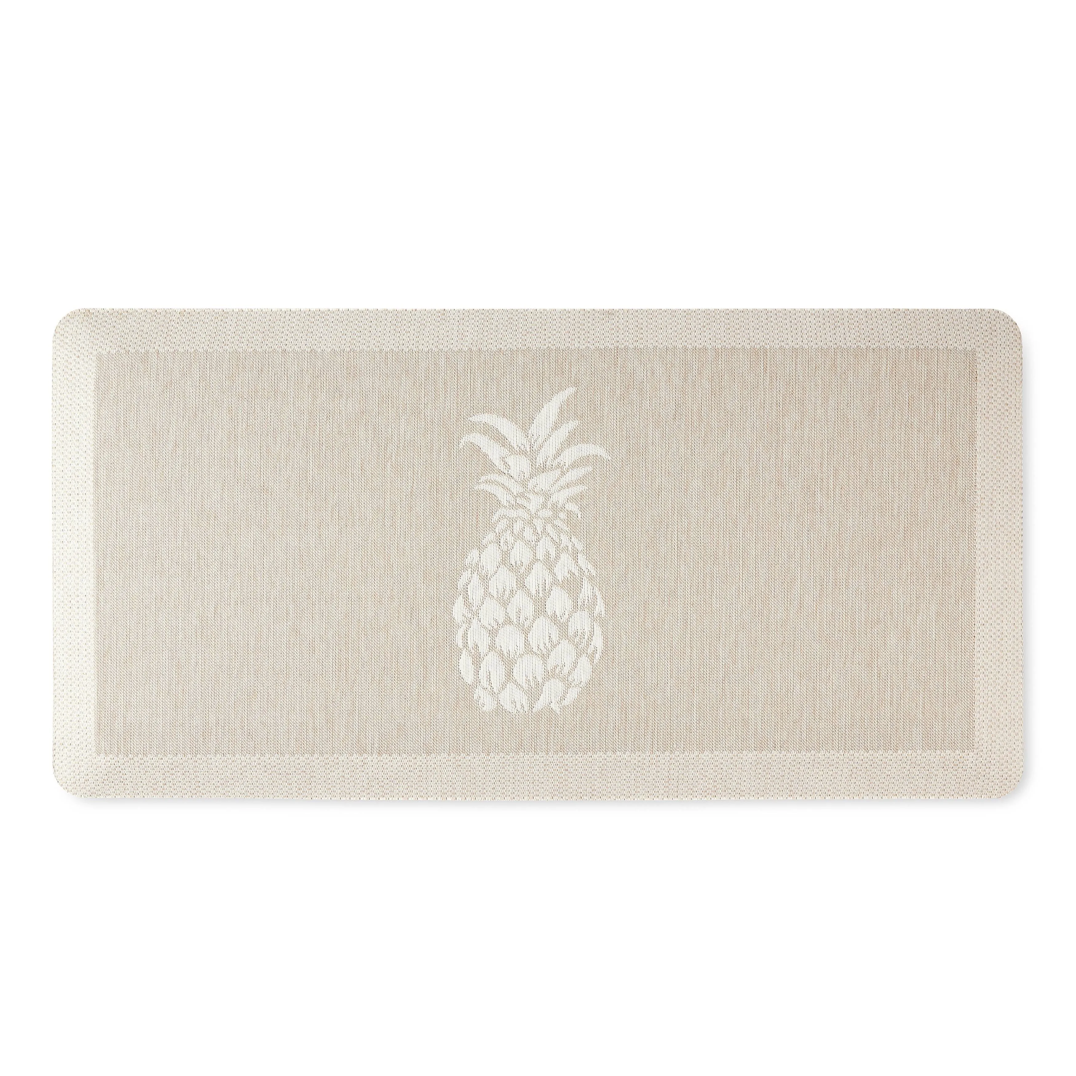 MARTHA STEWART Aloha Modern Pineapple Beige 19.6 in. x 39 in. Anti-Fatigue Kitchen Mat 20-OLAMP-150