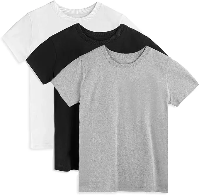 Organic Cotton Classic Fit Tee 3 Pack Black, White and Gray / Medium (8)