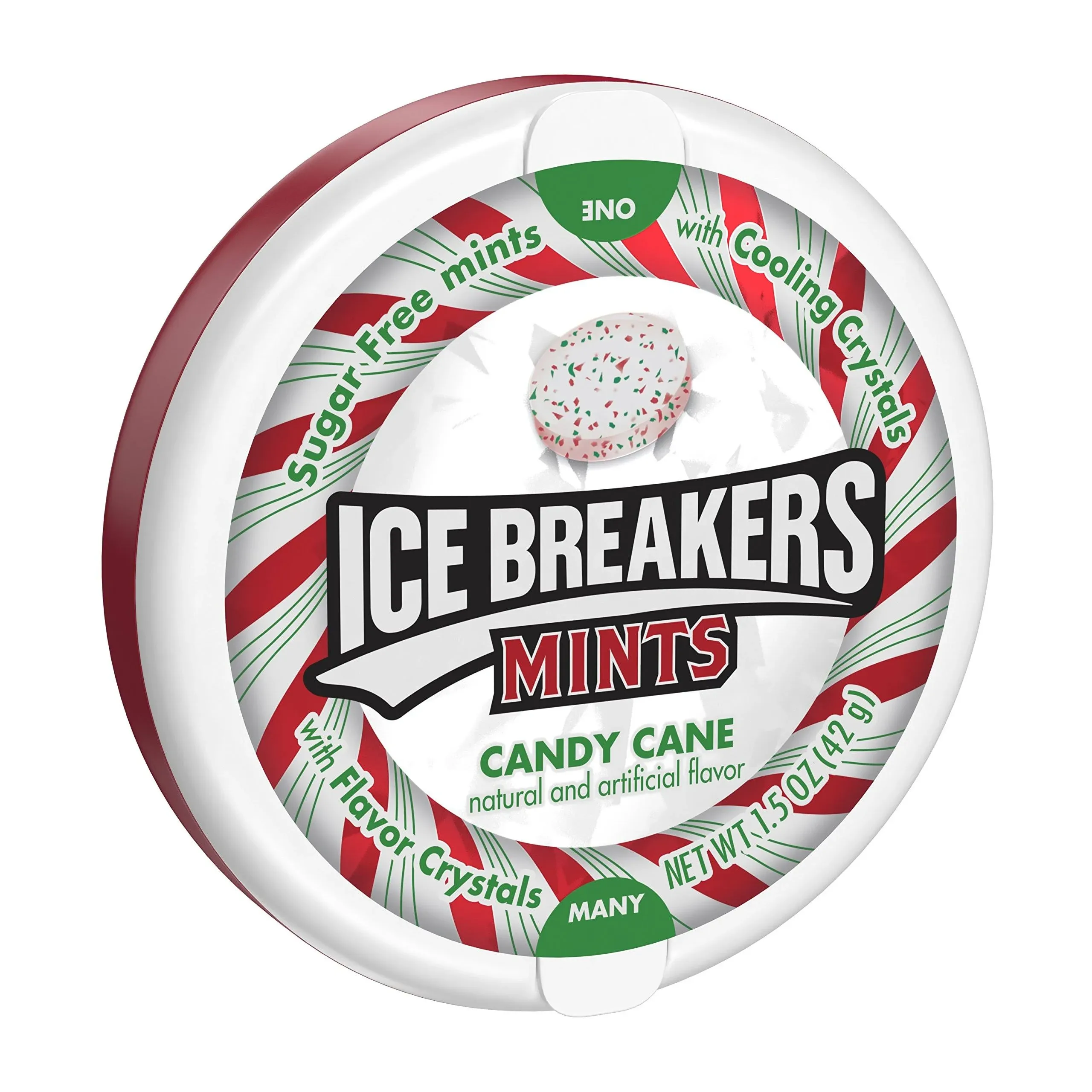 ICE BREAKERS Candy Cane, Christmas Sugar Free Breath Mints Tins, 1.5 oz (8 Count)