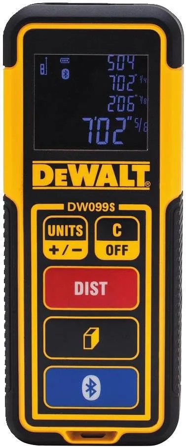 DeWalt DW099S 100 ft Bluetooth-Enabled Laser Distance Measurer