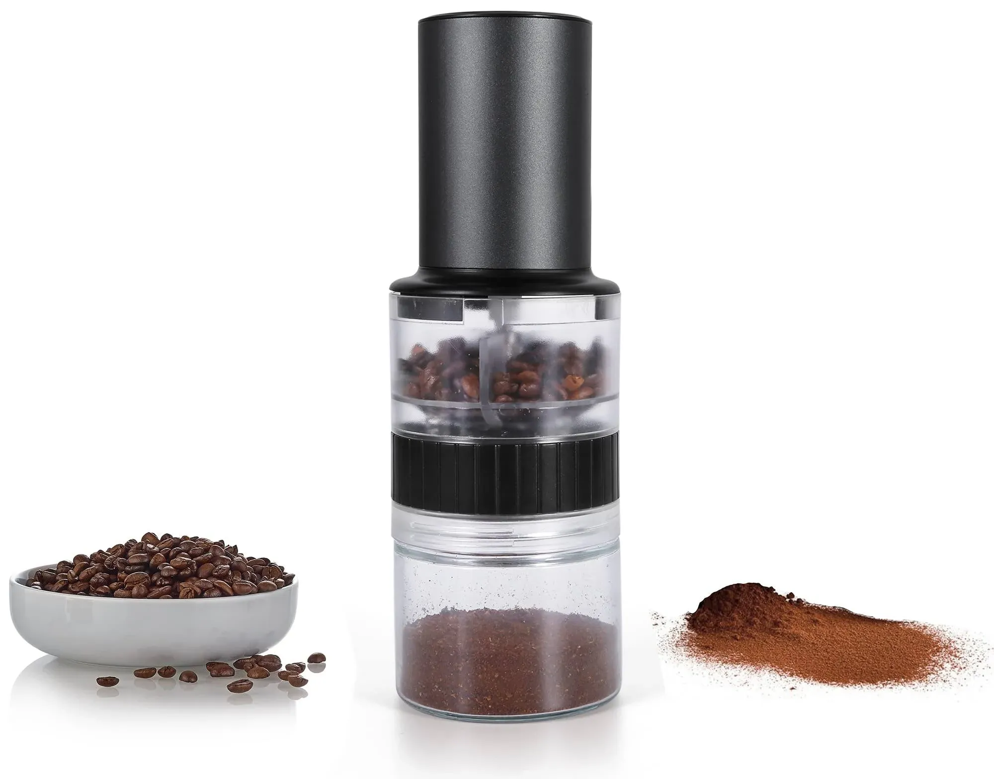 Rechargeable Burr Coffee Grinder with Stainless Steel Mill and 80 Grind Settings