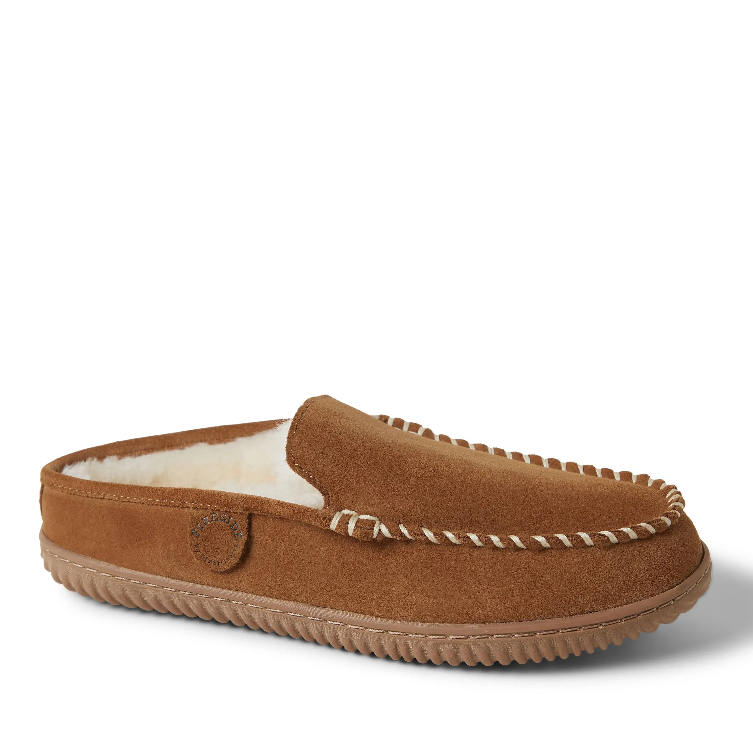 Fireside by Dearfoams Gold Coast Shearling Clog 8 Men's Chestnut