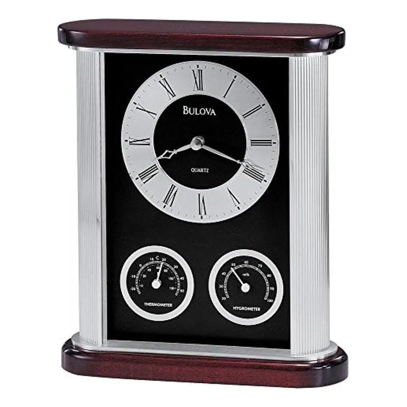 Belvedere Desk Clock With Thermometer And Hygrometer - Traditional - Desk And Mantel Clocks - by VirVentures | Houzz