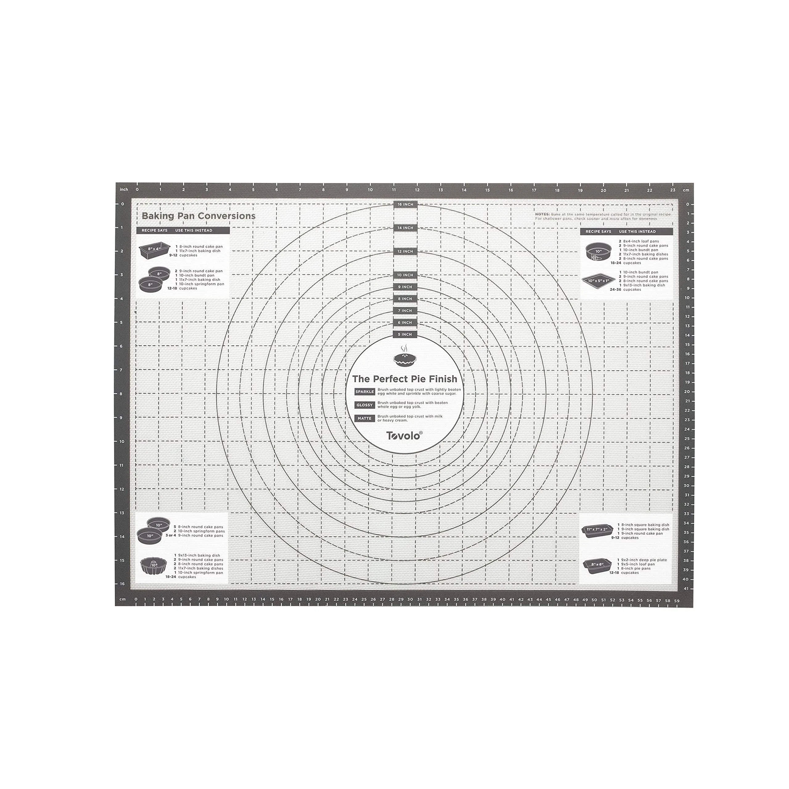 Pro-bake Silicone Pastry Mat With Reference Marks In Charcoal