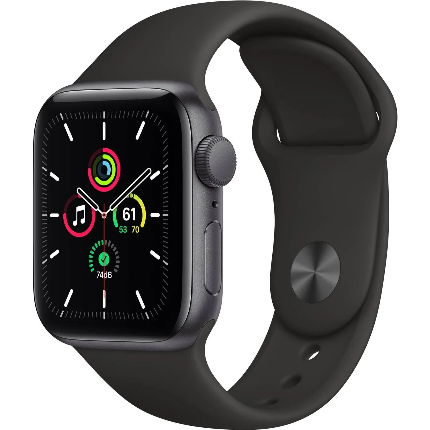 Restaurado Apple Watch SE (GPS + Celular, 44mm) - Caja de Aluminio Gris Espacial con Banda Deportiva Negra (Reparado)