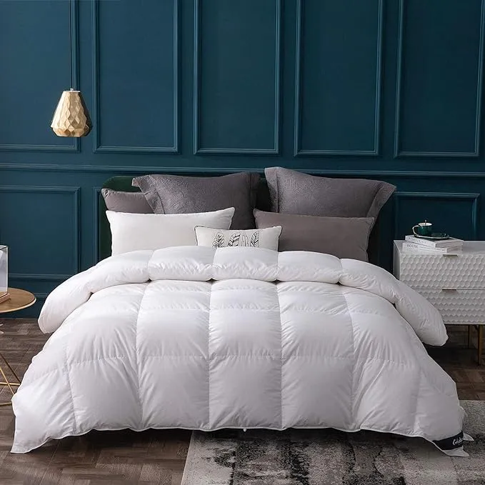 Globon Goose Down Comforter King Size All Season,400 Thread Count Ultra Soft ...