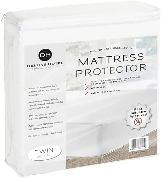 Ultimate Zippered Waterproof Mattress Encasement- Protector - 10 Year Warranty!