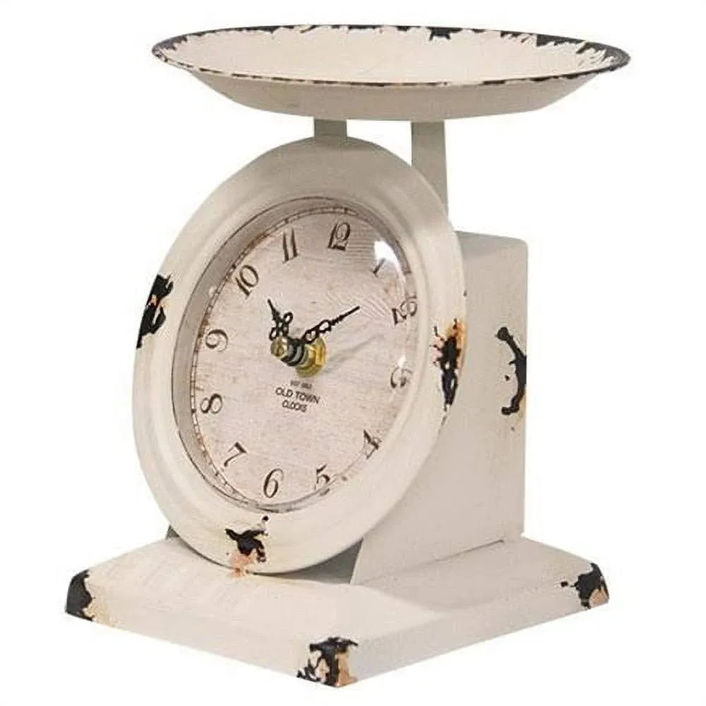 CWI Farmhouse White Old Town Scale Clock