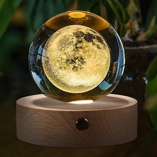 Crystal Ball Night Astronomy Night Lamp Creative 3D Glowing Moon