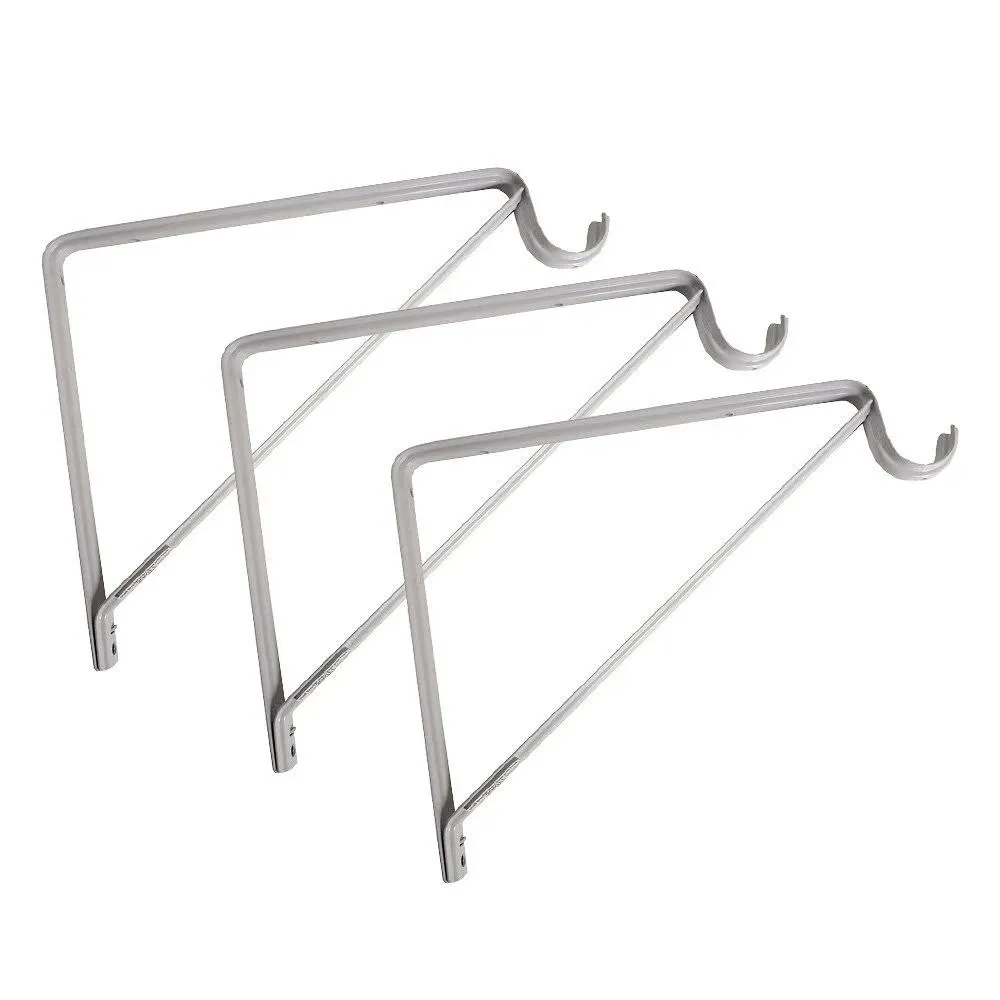 Design House Shelf bracket with Rod Holder - 3 count