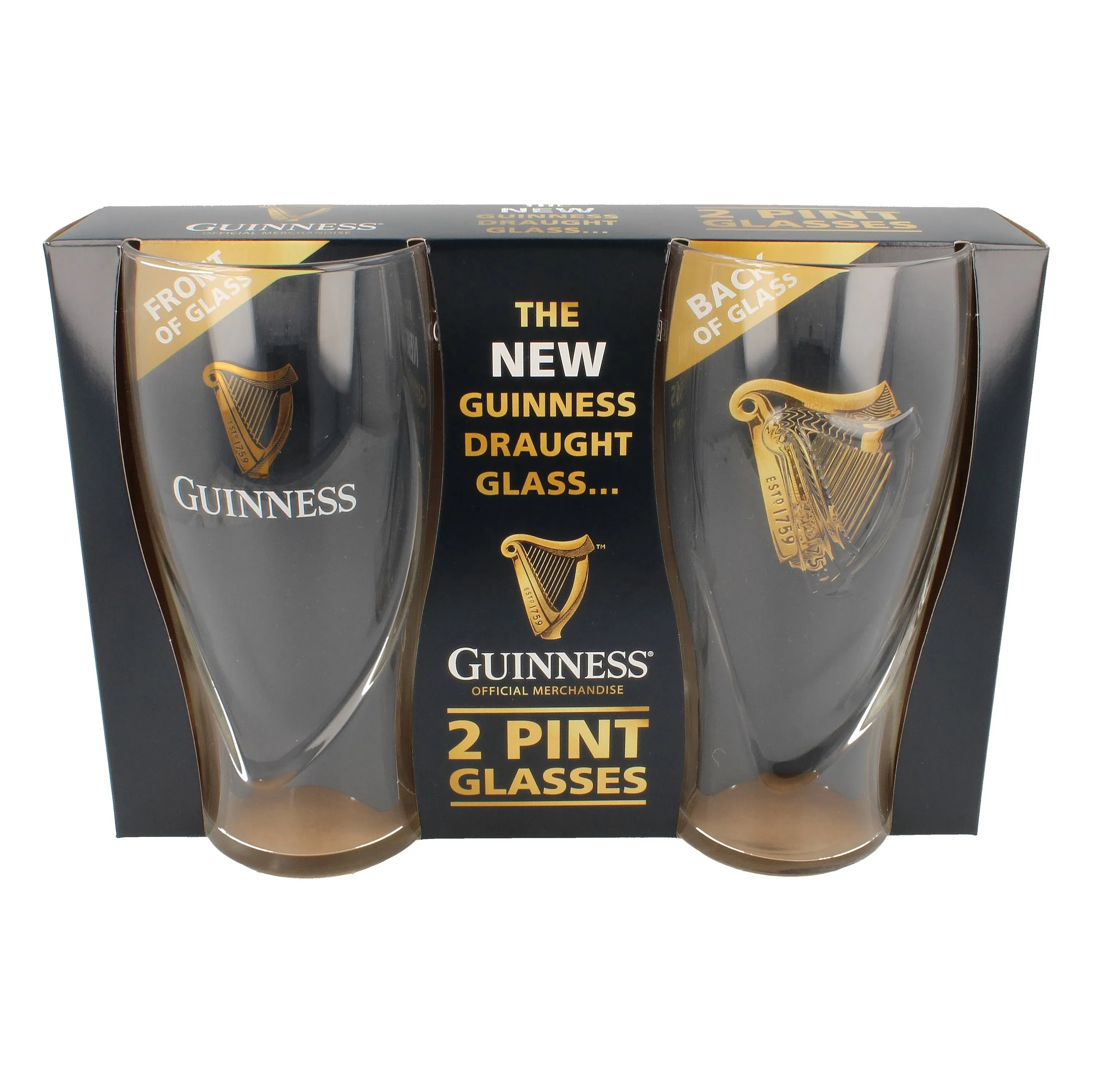 Guinness Guinness Logo Unisexe Verre à bière Transparent 0,5 L