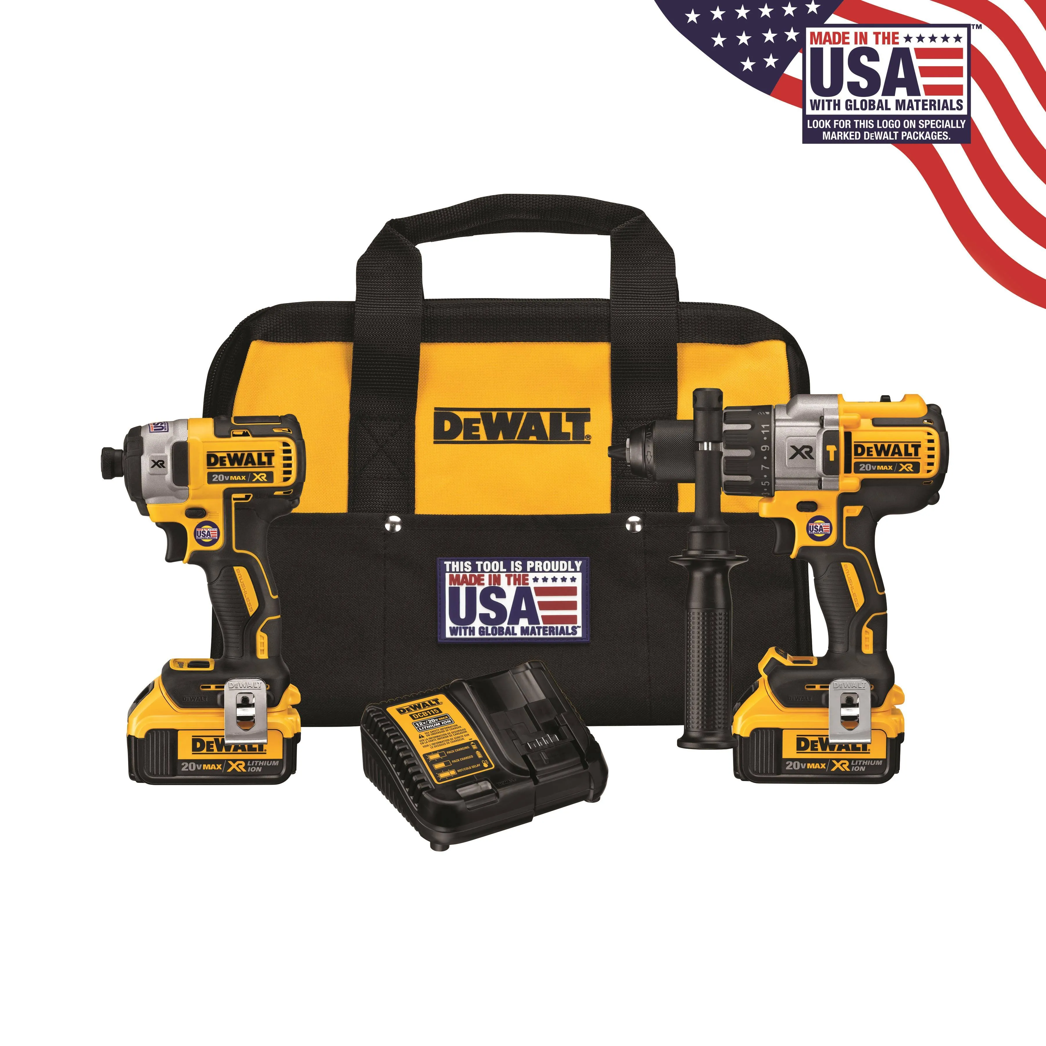 Dewalt 20V MAX Cordless Brushless XR Hammerdrill Impact Driver Combo Kit DCK299