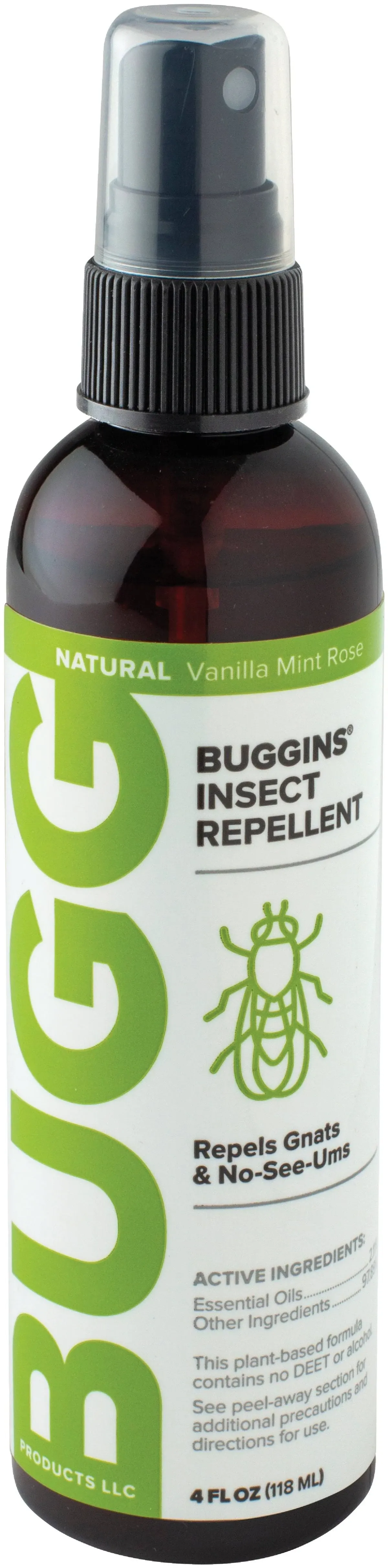 BUGGINS Original - Insect Repellent - Mosquitoes & Gnats, DEET Free, Non-Greasy - 4 oz Pump Spray Bottle - 3 Pack