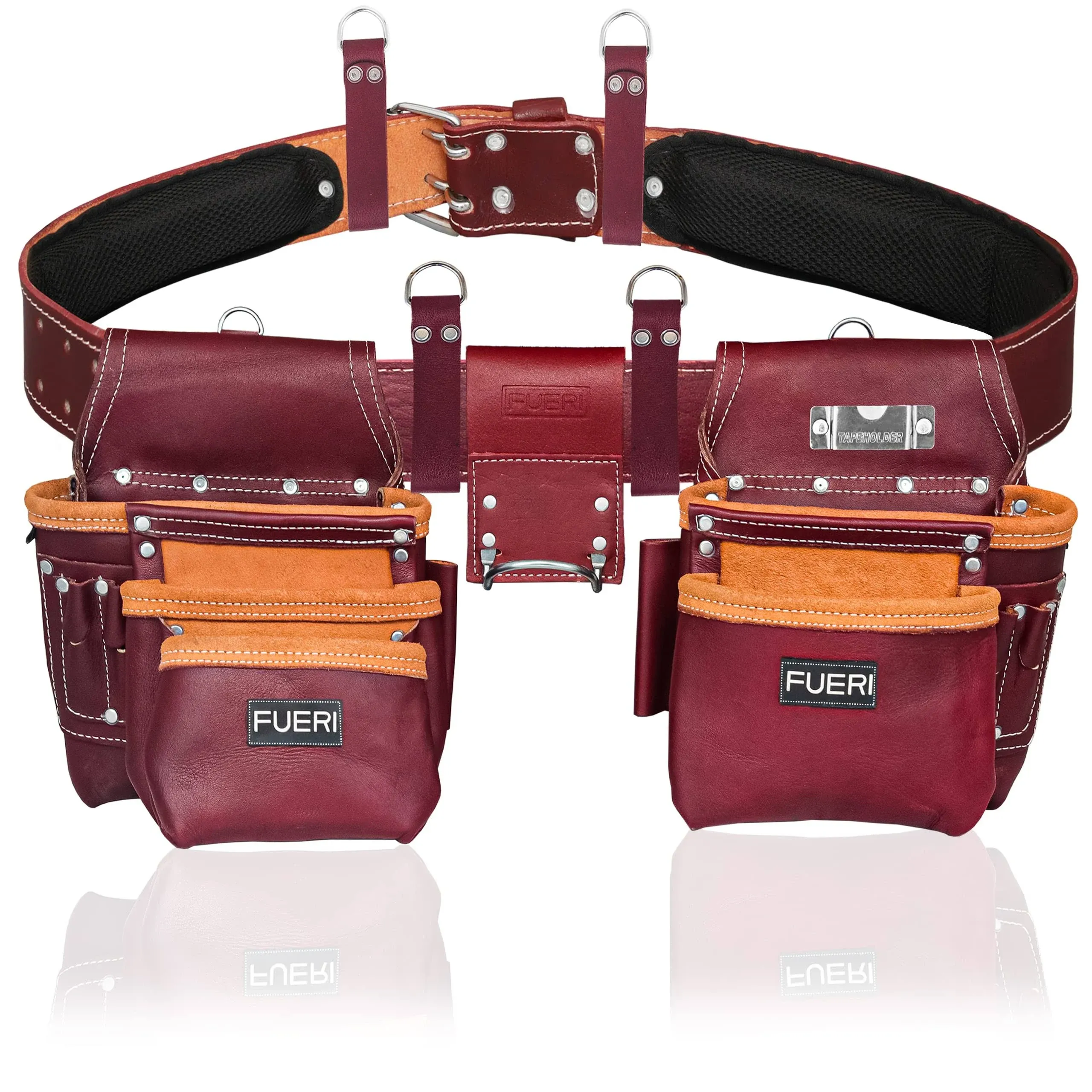 Fueri Tool Pouch Framers Combo Tool Belt Tool Kit | Heavy Duty Pro Gauge Leather ...