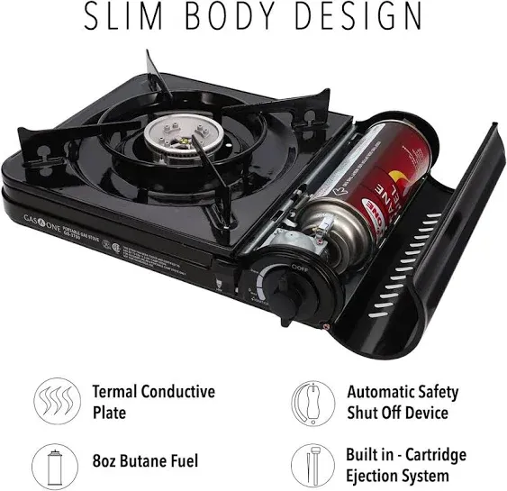 Gas One 10,000 BTU Slim Butane Gas Portable Stove