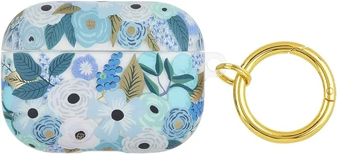 Rifle Paper Co. AirPods 3rd Generation Case with Keychain [Wireless Charging Compatible] [Visible LED] Protective Case for AirPods 3 with Floral Design, Anti Scratch, Shockproof - Garden Party BlueRifle Paper Co. AirPods 3rd Generation Case with Keychain