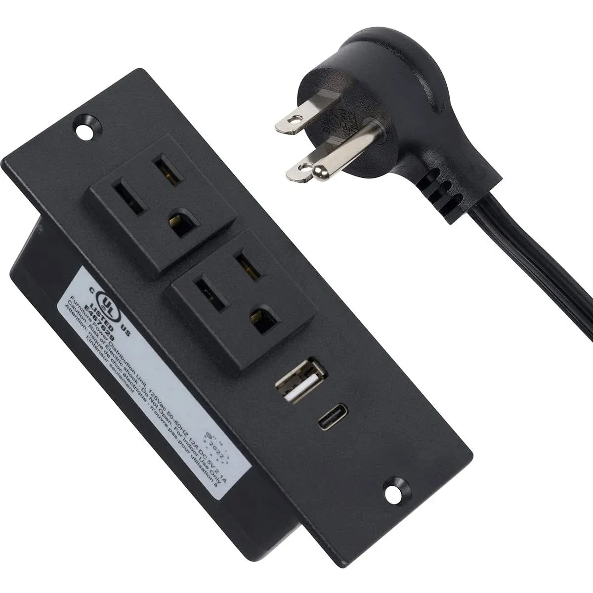 Buyer's Point Recessed Power Strip | ETL Certified Furniture Recessed Outlet with ...