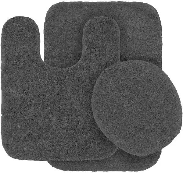 Mk Home Collection 3 Piece Bathroom Rug Set