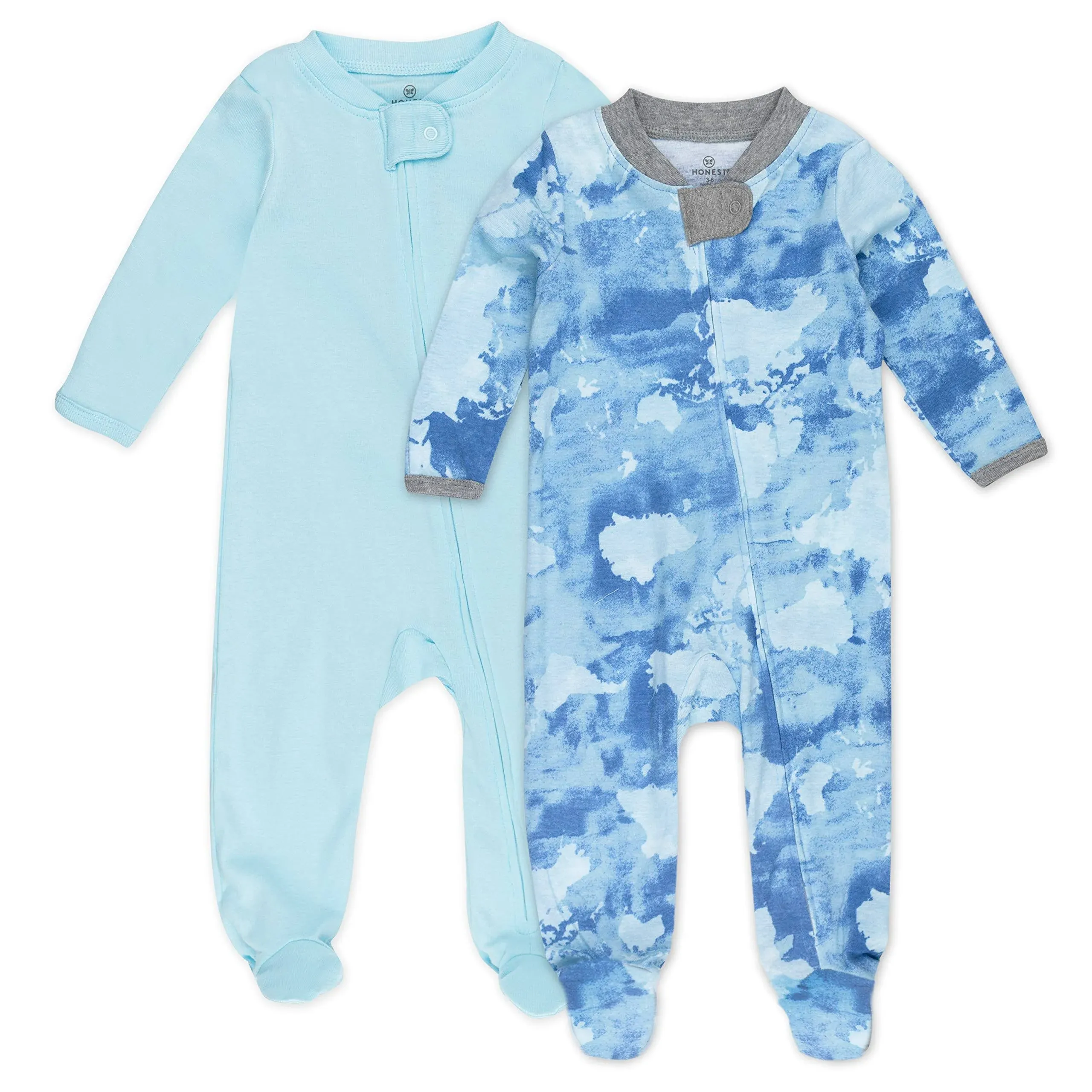 HonestBaby Footed Sleep & Play Pajamas Organic Cotton for Infant Baby Boys (Legacy)