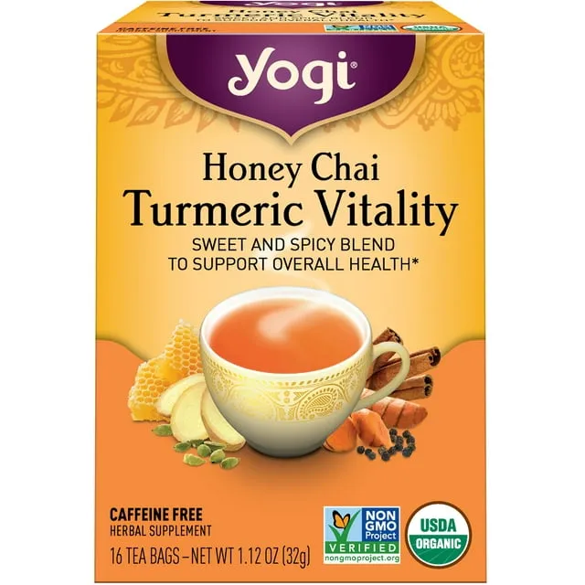 Yogi Tea - Honey Chai Turmeric Vitality (6 Pack) - Supports Overall Health - 96 Tea Bags