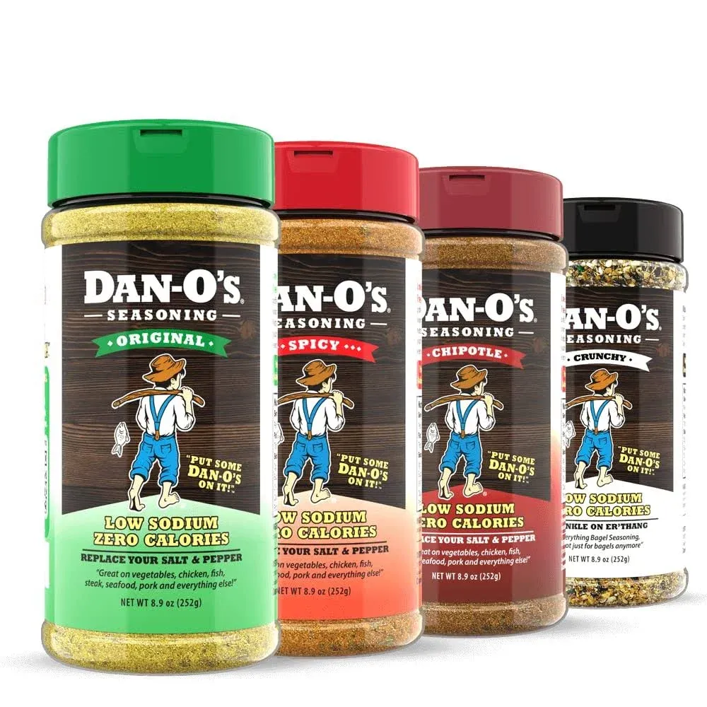 Dan-O's Seasoning Medium 4 Bottle Combo | Original, Chipotle, Spicy, & Crunchy ...