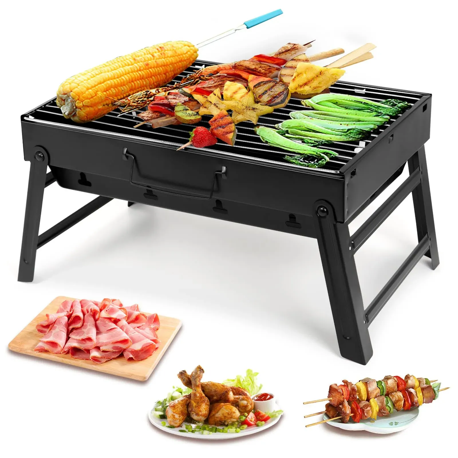 AGM Barbecue Grill, Charcoal Grill Folding Portable Lightweight Barbecue Grill ...