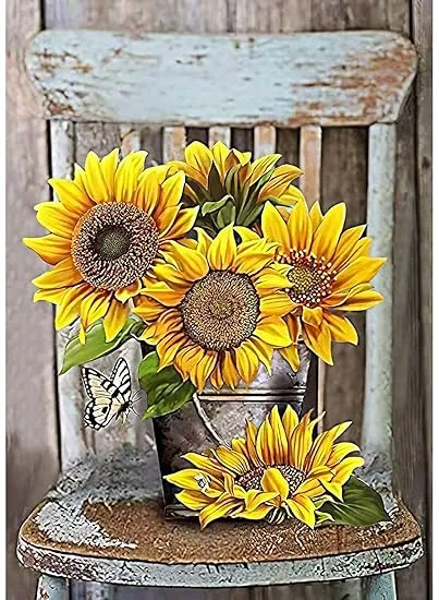 BOMUVI Paint by Numbers for Adults Beginner Paint by Numbers for Adults Sunflower ...