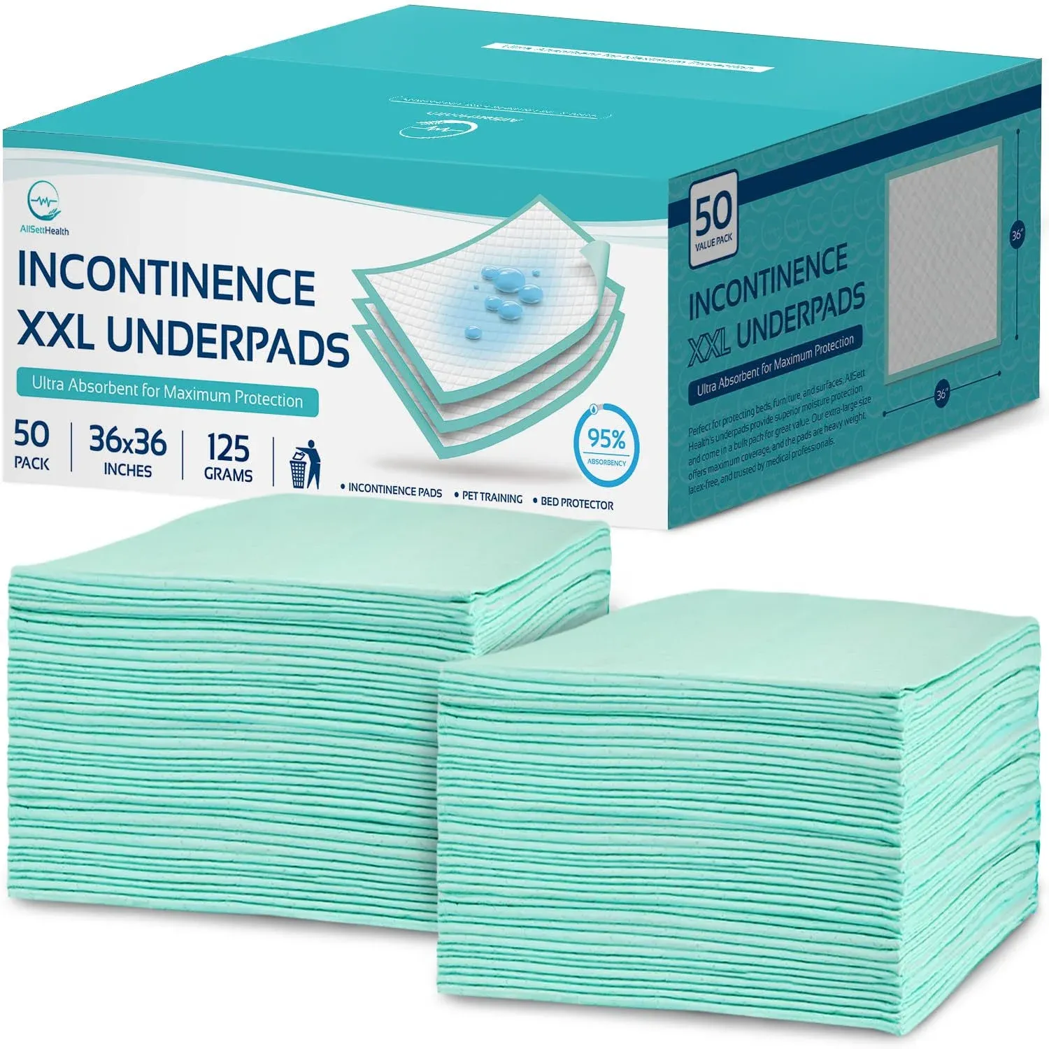 Munfix Disposable Bed Pads 36 x 36 Inches