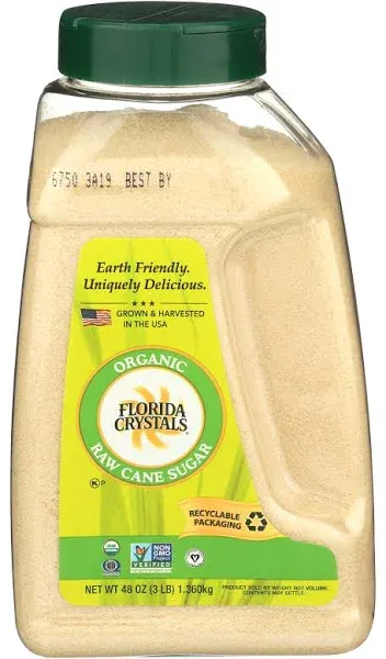 Florida Crystals Organic Cane Natural Sugar, 48 Oz (3 LB)  2x $ 12