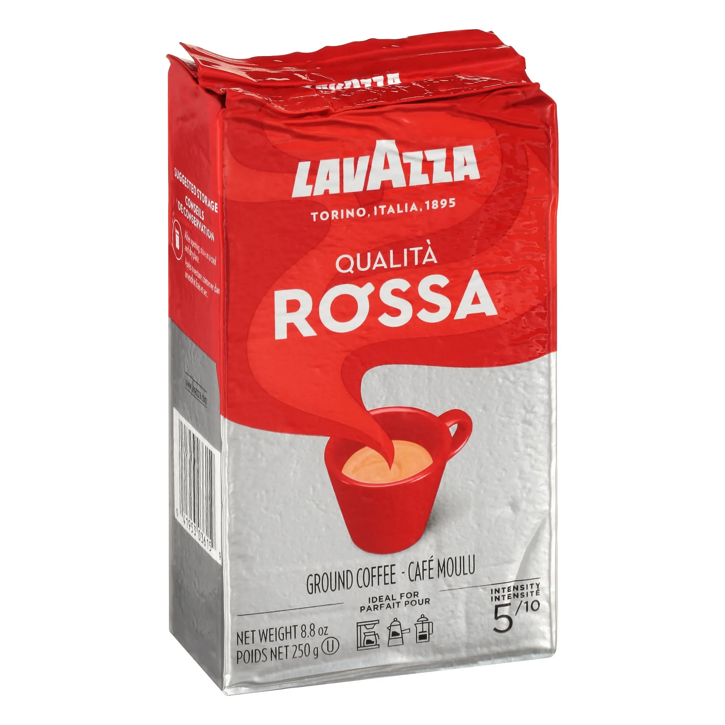 Lavazza Qualita Rossa Ground Coffee Blend Medium Roast 8.8-Ounce