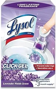 Lysol Automatic Toilet Bowl Cleaner, Lavender Fields Scent, Click Gel - 6 pack, 0.17 oz applicators