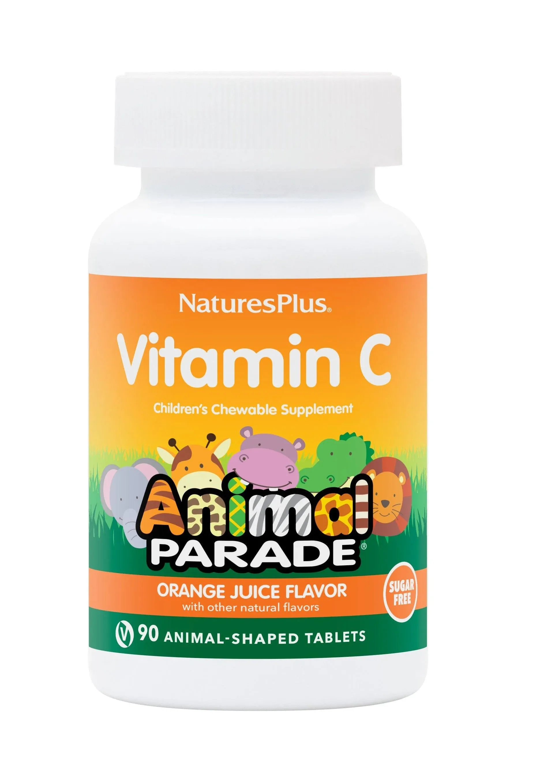 Nature's Plus Source of Life Animal Parade Sugar-Free Vitamin C Orange Juice Flavor - 90 - Chewable