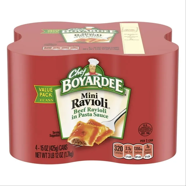 Chef Boyardee Ravioli, Mini, Value Pack, 4 Pack - 4 pack, 15 oz cans