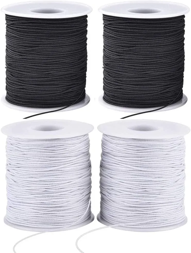 LUSTEMBER Stretchy String for Bracelets, 4 Rolls 1 mm Sturdy Elastic String ...