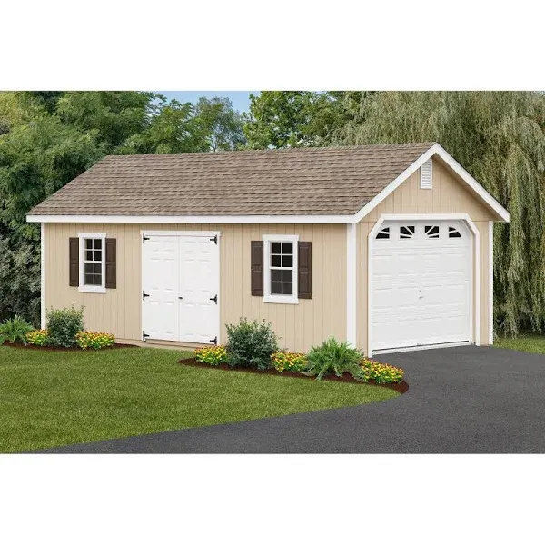 12 ft. W x 26 ft. D Solid Wooden Garage Shed