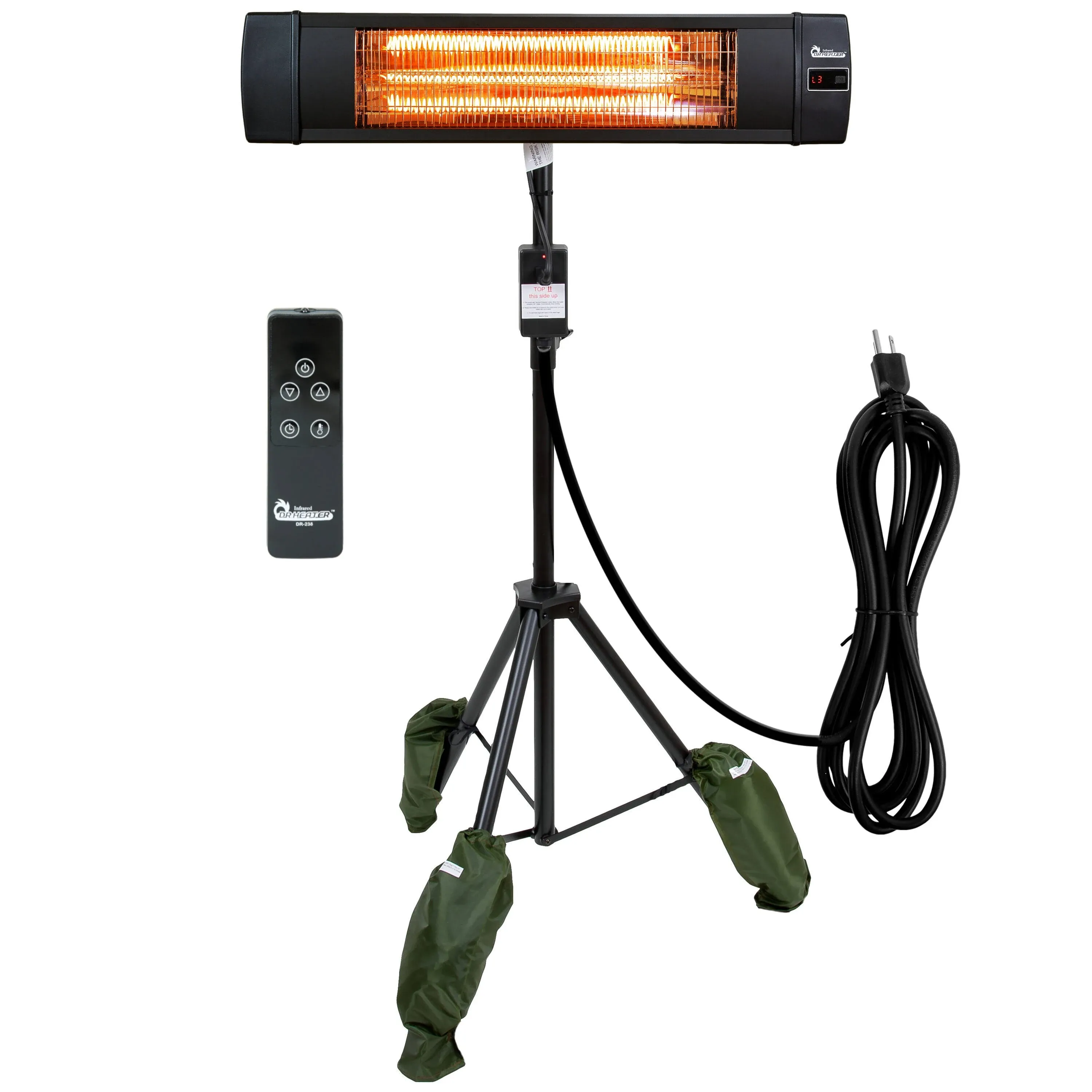 Dr Infrared Heater DR-338 Carbon Infrared Patio Heater with Tripod, Black, 23...