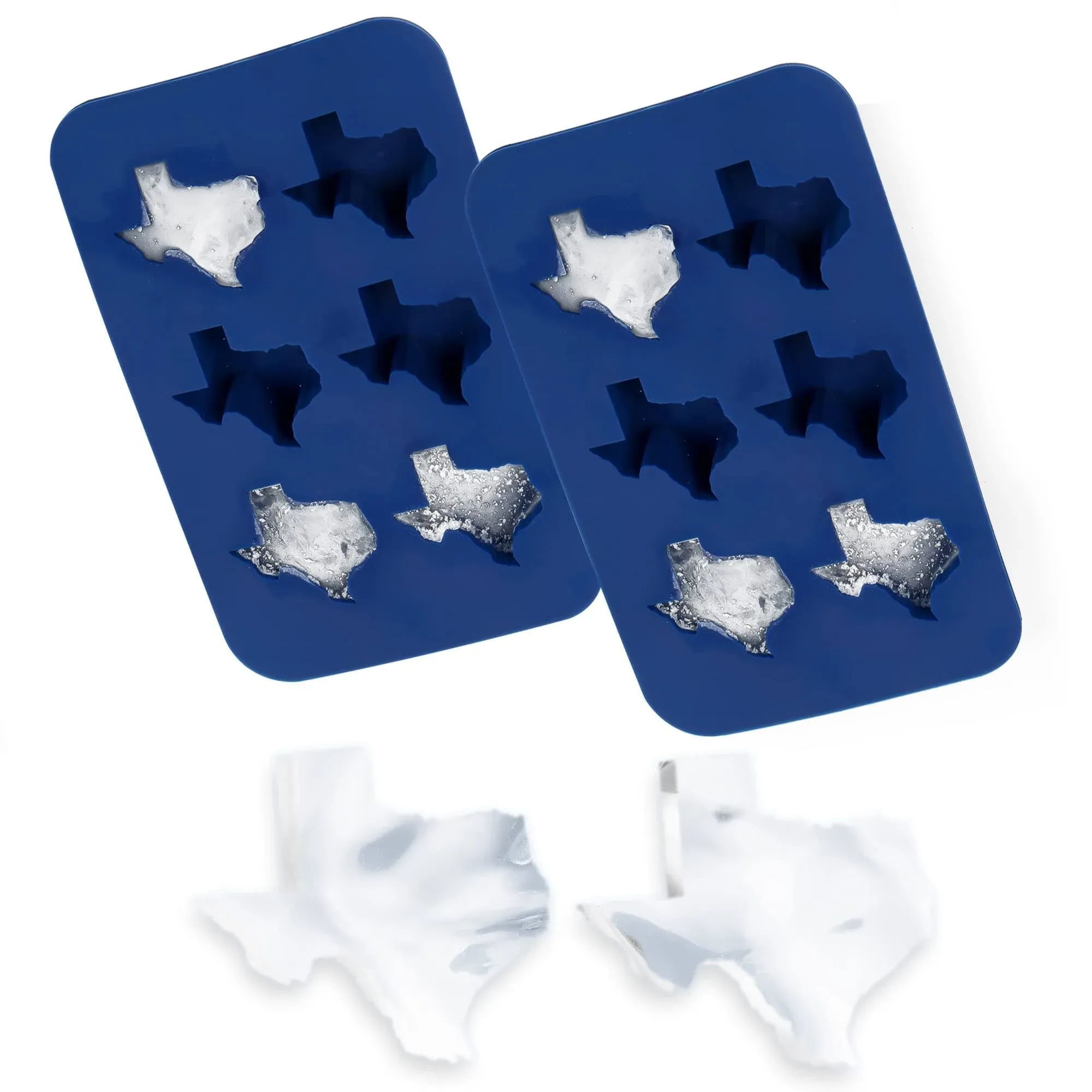 2-Pack Texas Ice Cube Tray for Proud Texans - Texas Shaped Ice Cube Tray for 