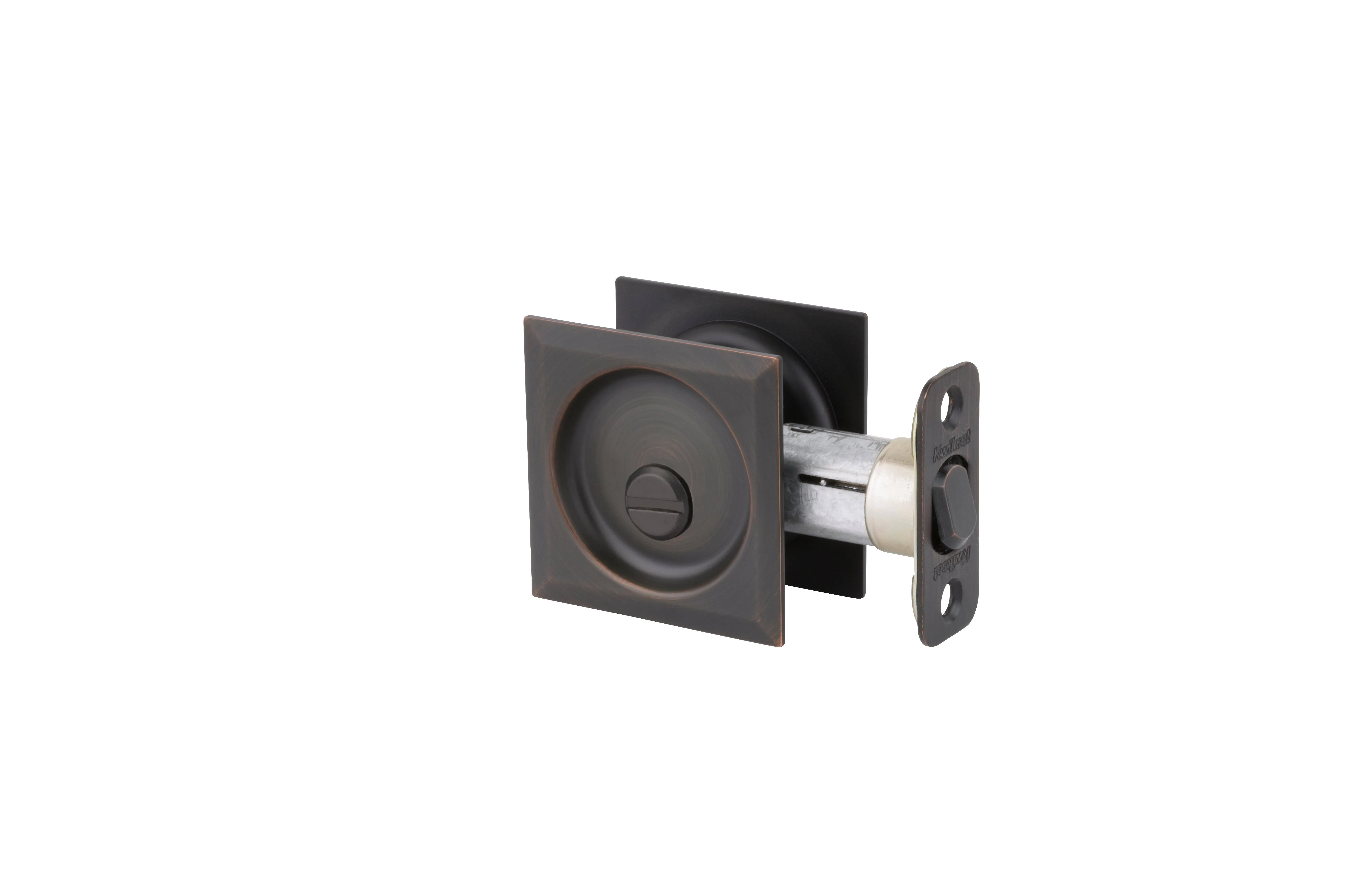 Kwikset Square Privacy Pocket Door Lock, Venetian Bronze