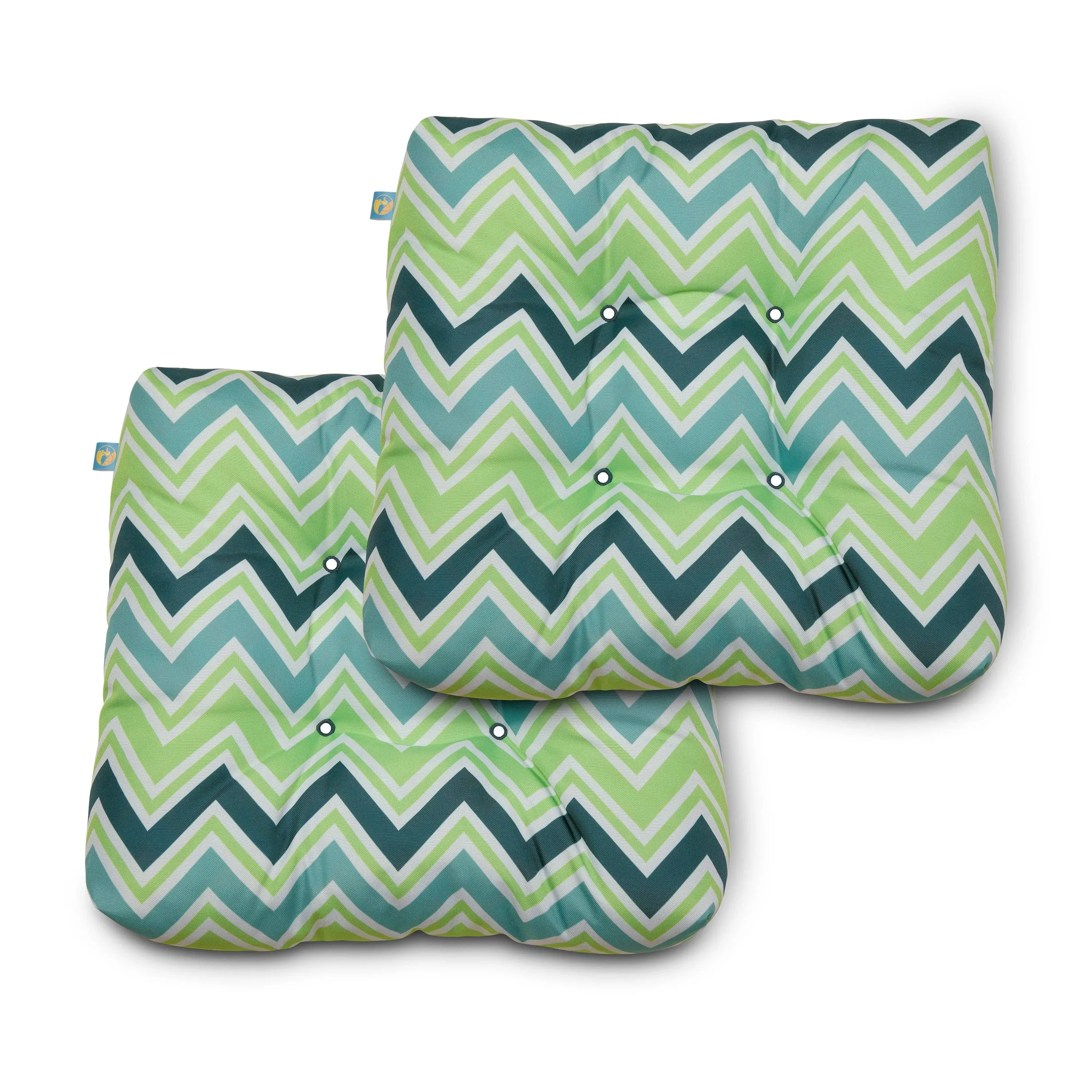 19" x 19" x 5" Seat Cushions, Mint Marine Chevron, 2PK