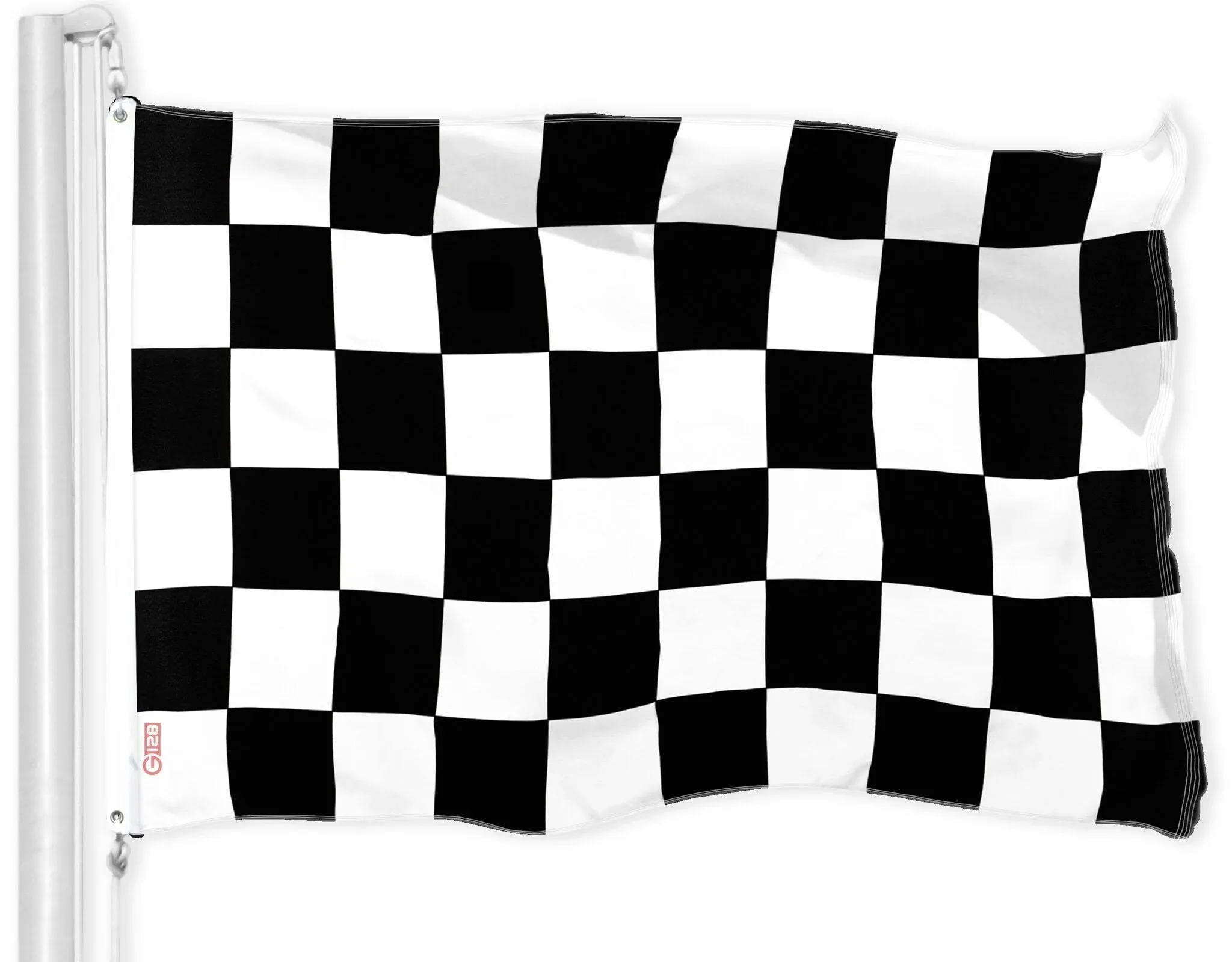 G128 Checkered Flag | 3x5 Ft | LiteWeave Pro Series Printed 150D Polyester | Indoor/Outdoor, Vibrant Colors, Brass Grommets, Thicker and More Durable Than 100D 75D Polyester