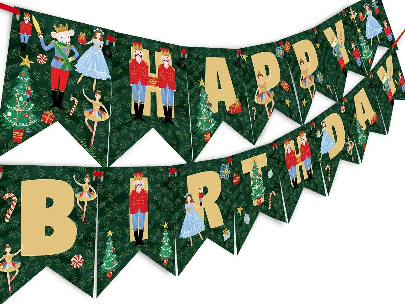 Nutcracker Dark Happy Birthday Banner - Nutcracker Party Supplies - Nutcracker Party Decorations - Christmas Birthday Party - Ballet Party