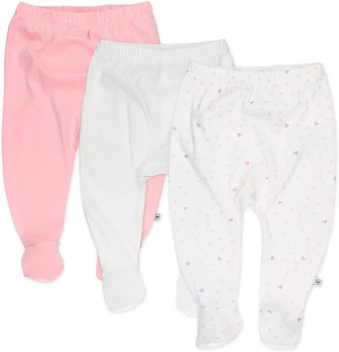 Honest Baby Clothing 3-Pack Organic Cotton Footed Harem Pants Love Dot / 3-6M