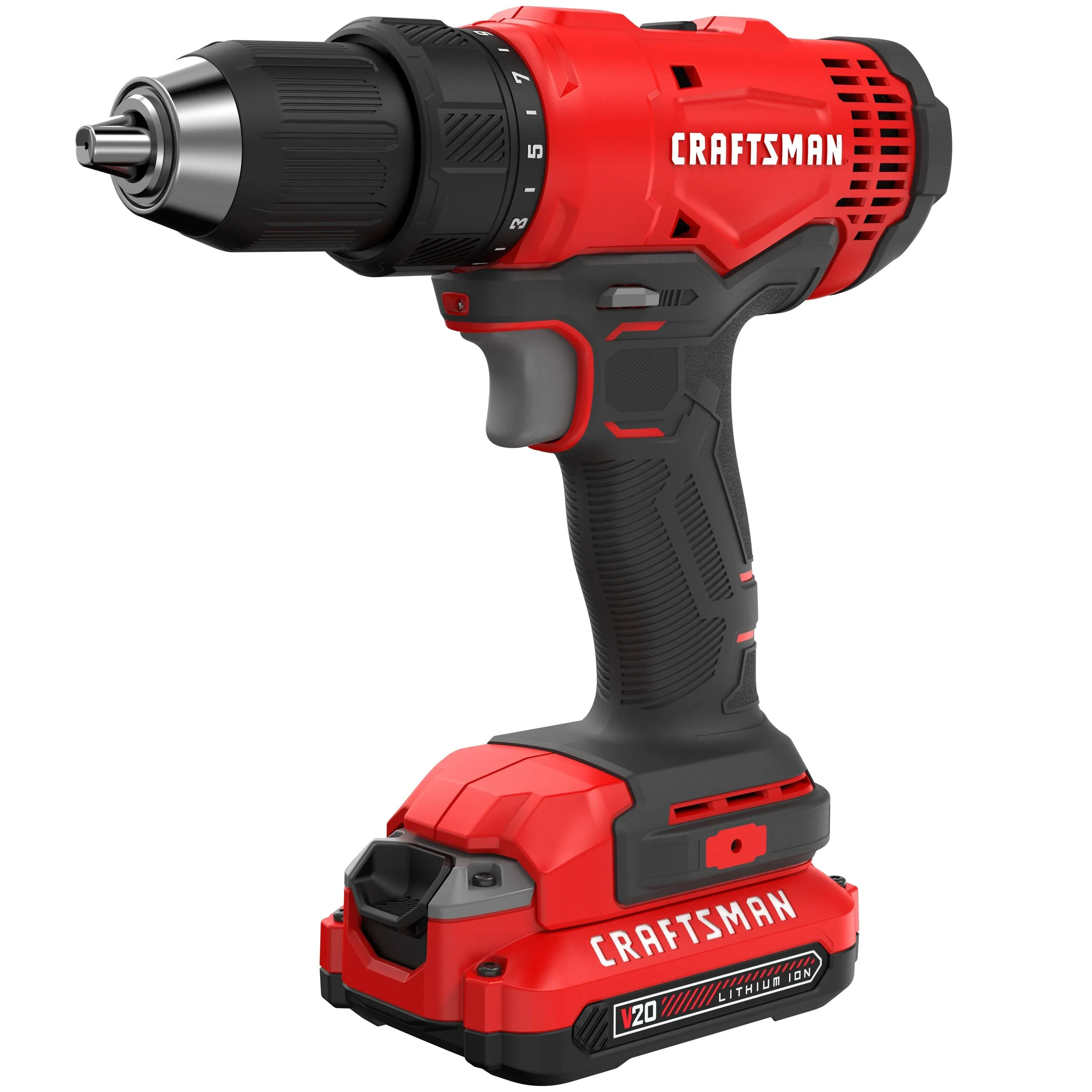 CRAFTSMAN V20 Cordless Drill/Driver Kit, 1/2 Inch, Battery and Charger Included 