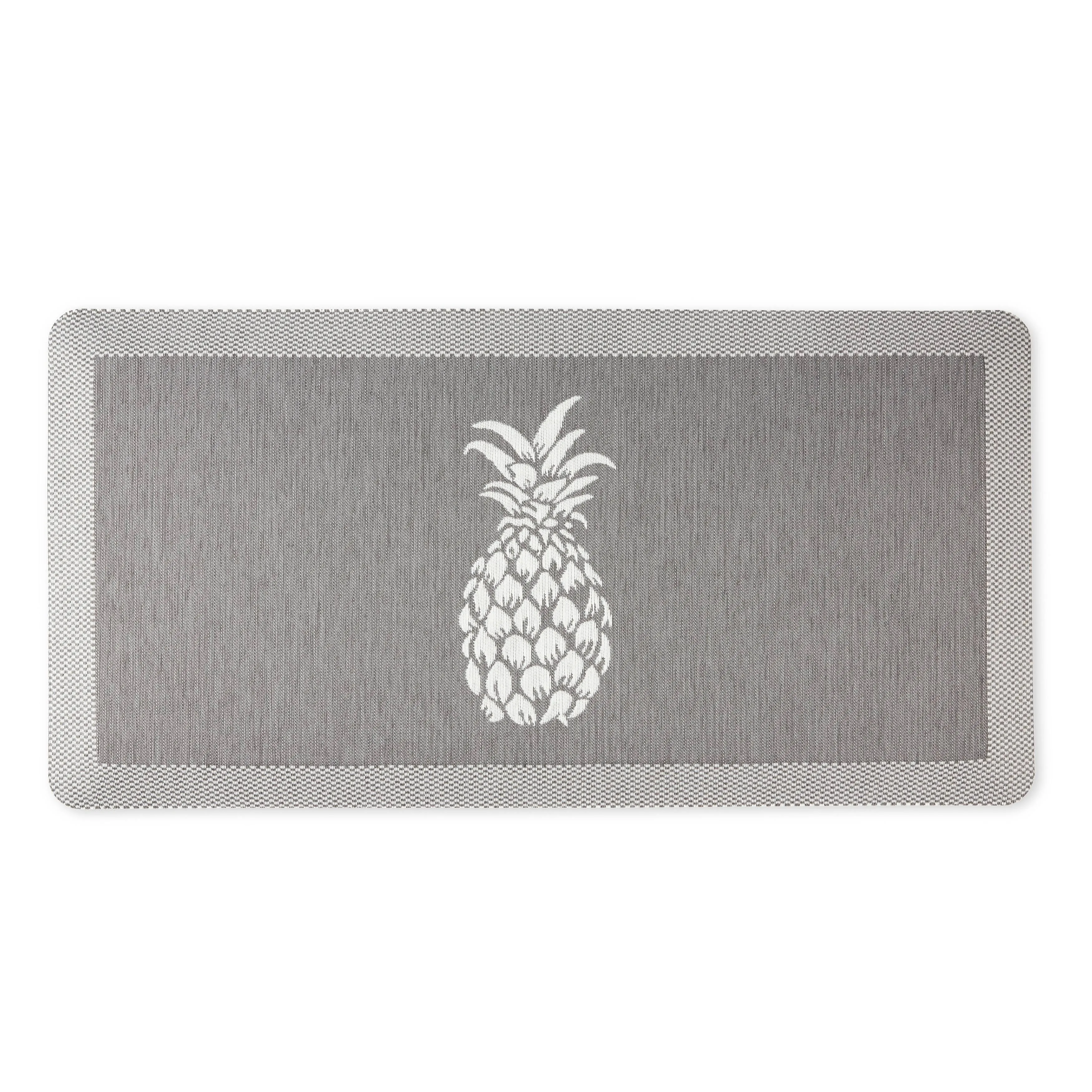 Martha Stewart Aloha Modern Pineapple Anti-Fatigue Air-Infused Kitchen Mat, Grey, 19.6"x39"